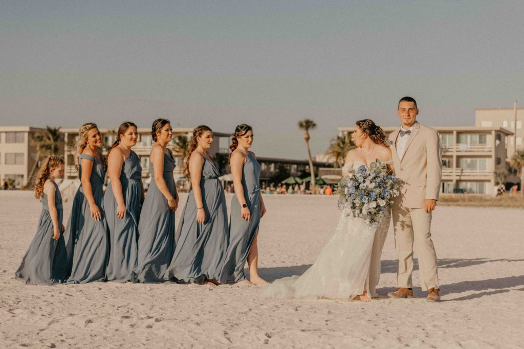 bridesmaids and couple funny wedding pictures